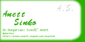 anett sinko business card